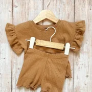 Kinder Shorts Pointelle Caramel | Handmade | SOFORTKAUF