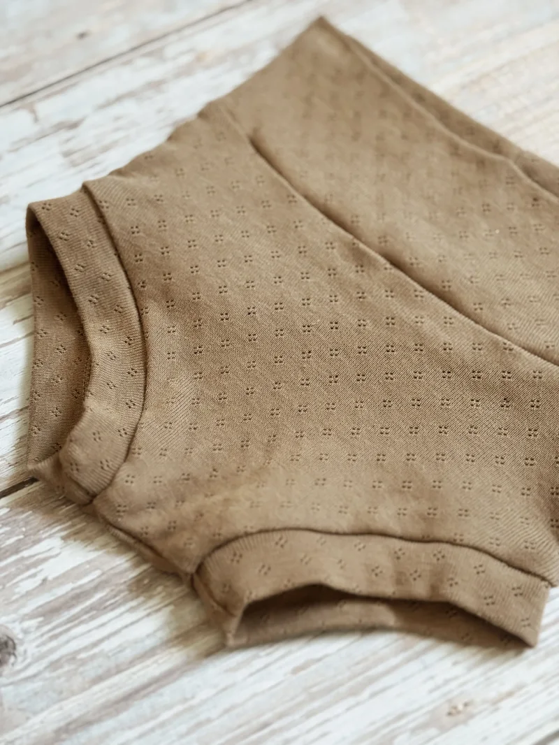 Kinder Bummies Pointelle Choco | Handmade | SOFORTKAUF
