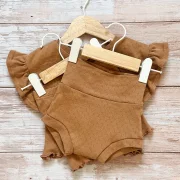 Kinder Bummies Pointelle Caramel | Handmade | SOFORTKAUF