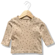 Baby Langarmshirt Rib Blumen | Handmade