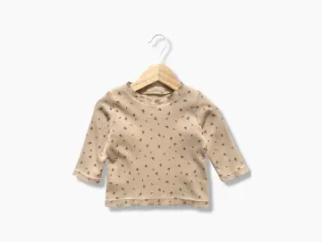 Baby Langarmshirt Rib Blumen | Handmade