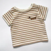 Baby & Kinder Oversize T-Shirt Dackel | Streifenshirt Caramel | Handmade Jersey Shirt Größe 62–116