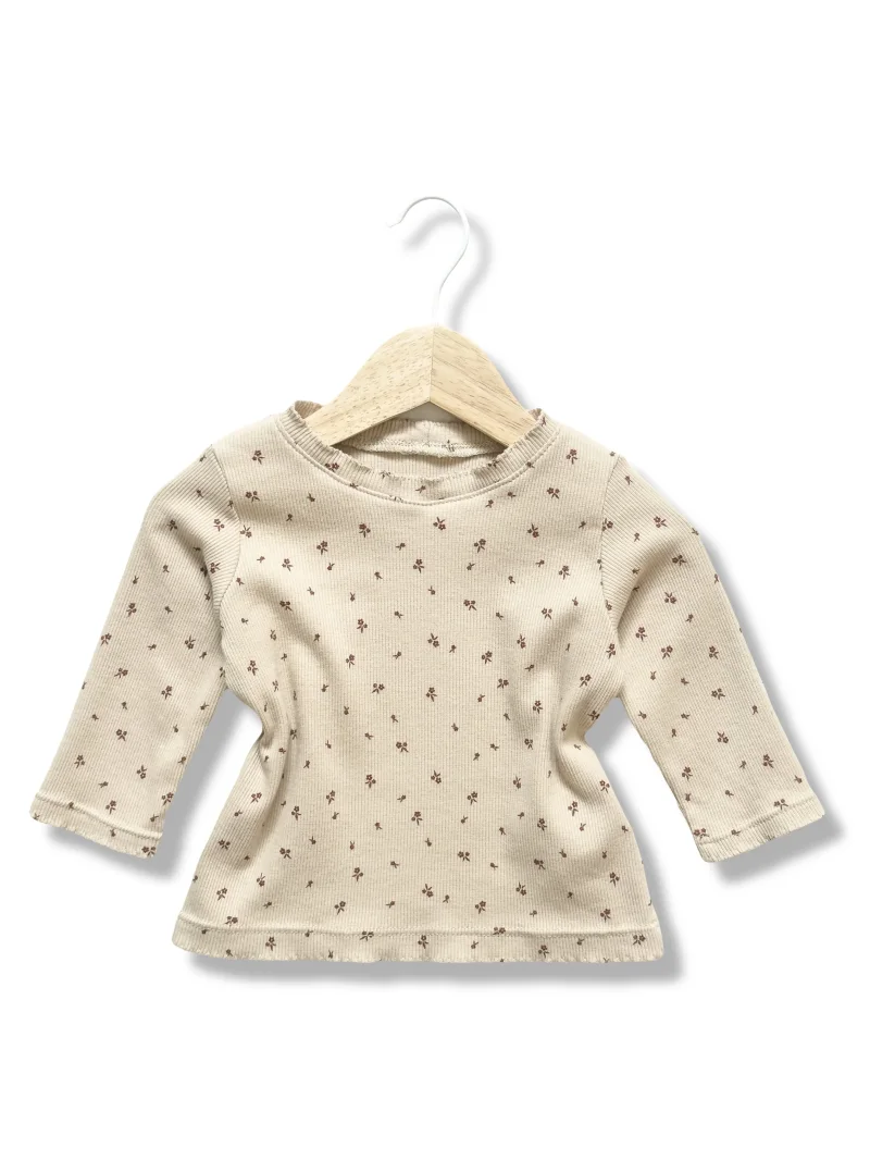 Kinder Langarmshirt Rib Blumen | Handmade