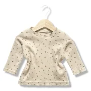 Kinder Langarmshirt Rib Blumen | Handmade