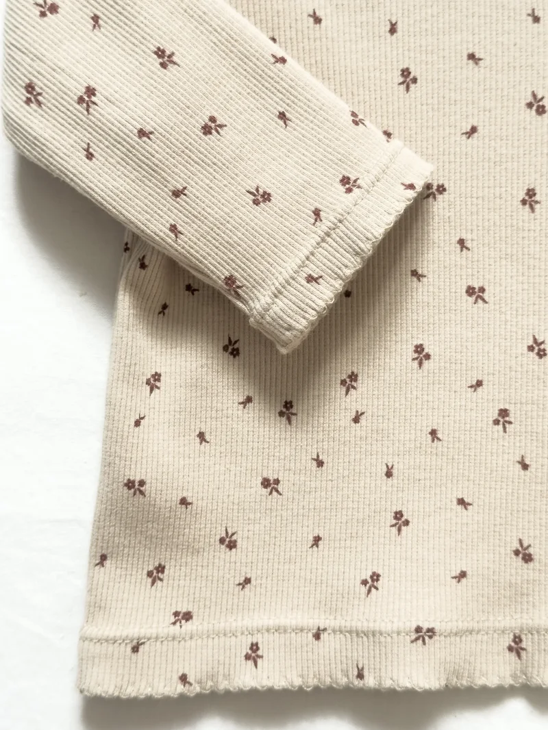 Kinder Langarmshirt Rib Blumen | Handmade