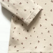 Kinder Langarmshirt Rib Blumen | Handmade