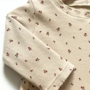 Kinder Langarmshirt Rib Blumen | Handmade