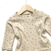 Kinder Langarmshirt Rib Blumen | Handmade