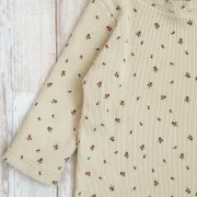 Kinder Langarmshirt Rib Blumen | Handmade