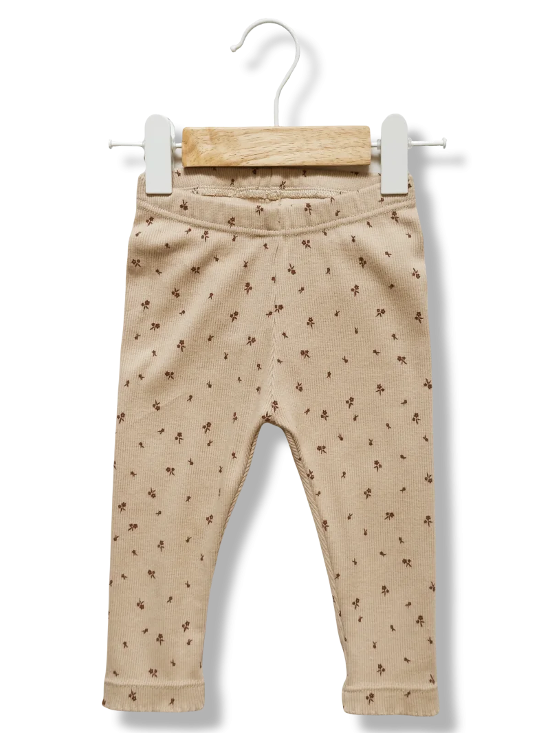 SOFORTKAUF Baby Leggings Rib Blumen | Handmade | Größe 74