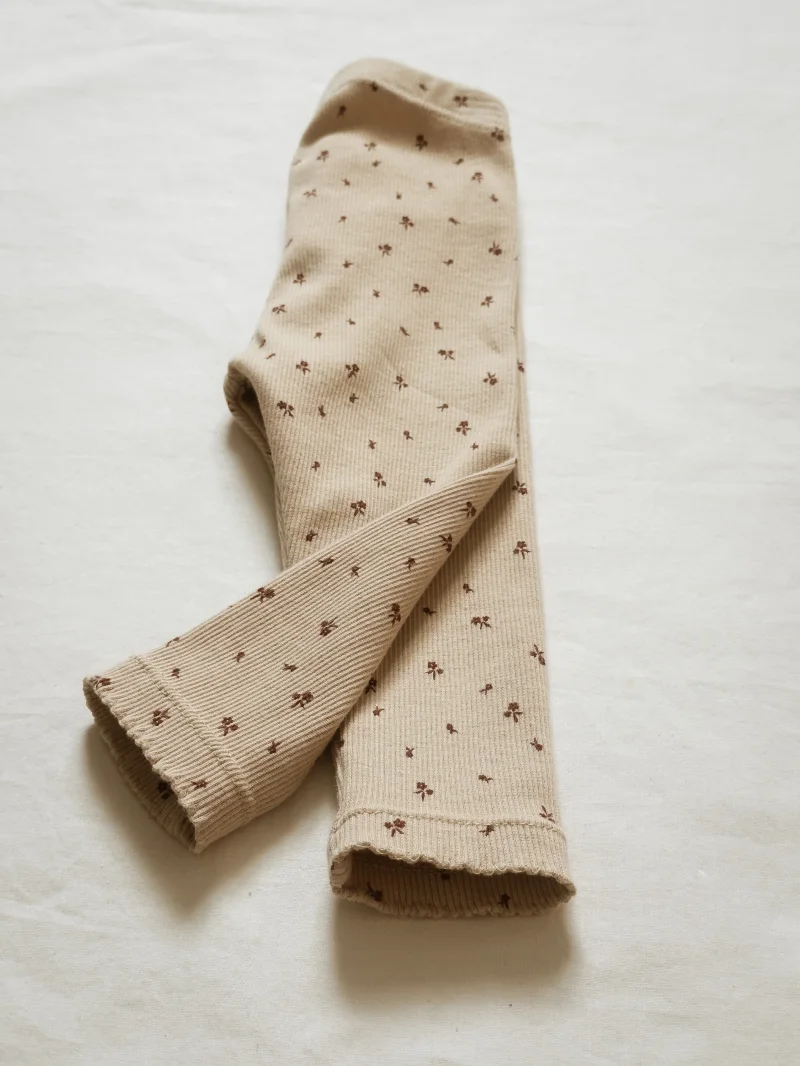 SOFORTKAUF Baby Leggings Rib Blumen | Handmade | Größe 74