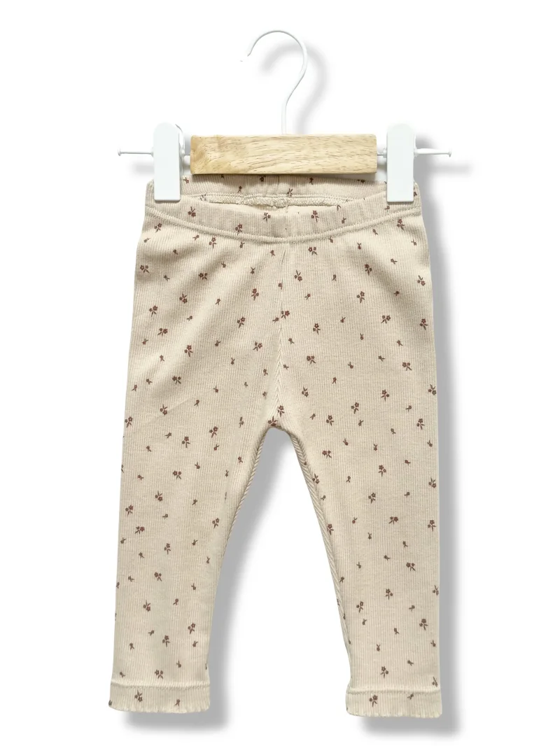 Kinder Leggings Rib Blumen | Handmade