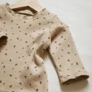 SOFORTKAUF Baby Langarmshirt Rib Blumen | Handmade | Größe 74