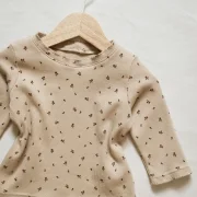 SOFORTKAUF Baby Langarmshirt Rib Blumen | Handmade | Größe 74