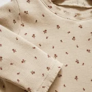 SOFORTKAUF Baby Langarmshirt Rib Blumen | Handmade | Größe 74