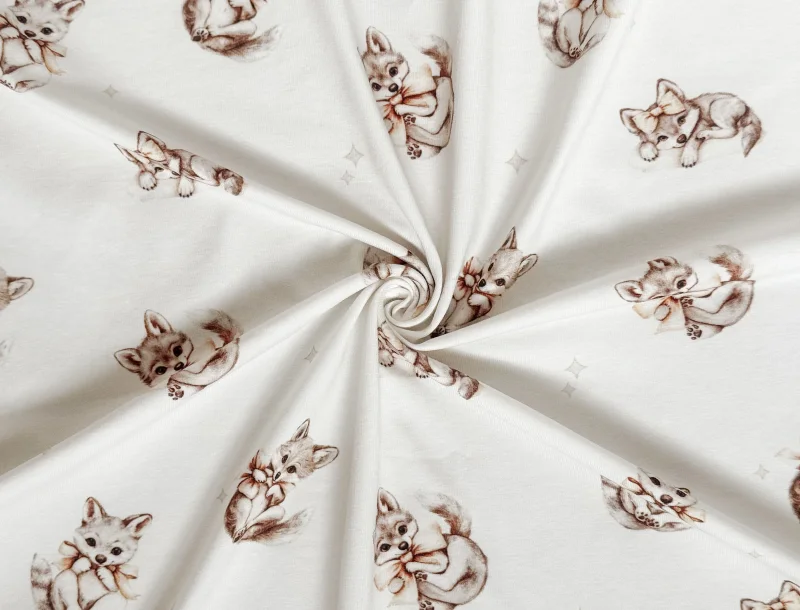 Jersey Wölfchen Creme | Meterware