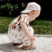 Kinder Barrel Pants aus Bio Baumwolle – Hunde Print | Handgemachte Ballonhose für Babys & Kinder
