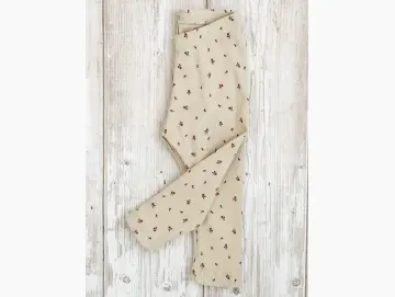 Kinder Leggings Rib Blumen | Handmade