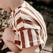 Kinder Oversize T-Shirt aus Bio Rib Jersey – Streifen Natural | Handgemachtes Unisex Shirt für Kinder