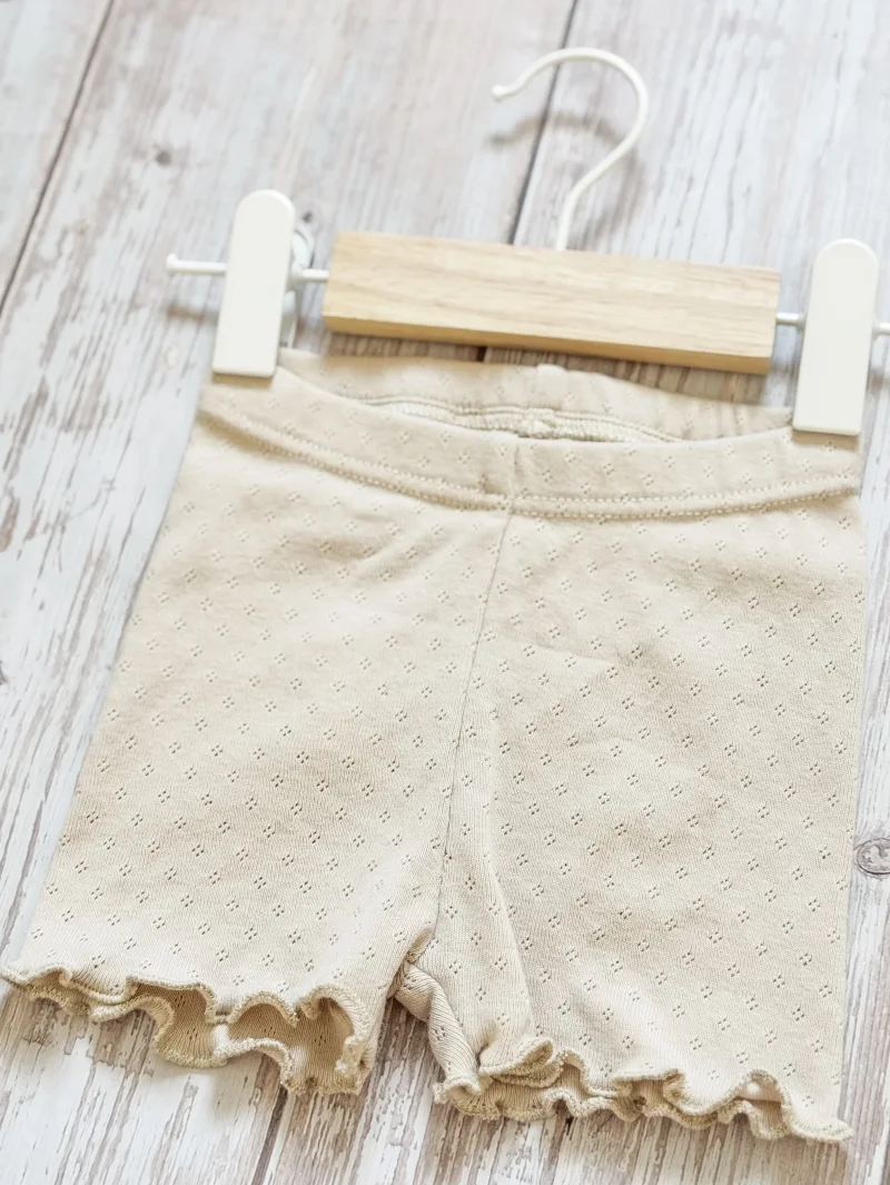 Kinder Shorts Pointelle Milk | Handmade