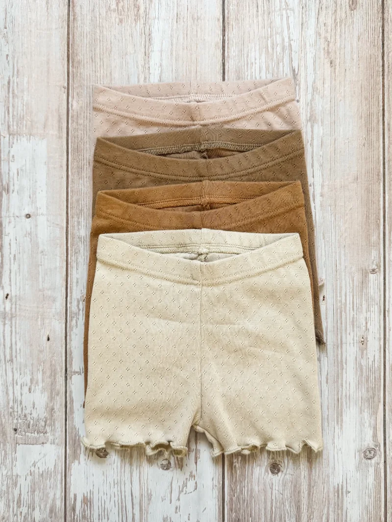 Kinder Shorts Pointelle Milk | Handmade
