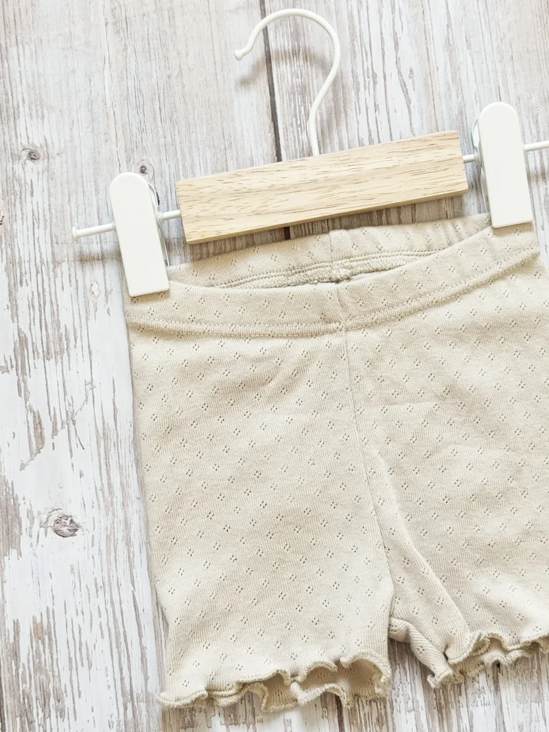 Kinder Shorts Pointelle Milk | Handmade