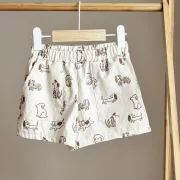 Kinder Shorts aus Bio Baumwolle – Hunde Print | Handgemachte Sommer Shorts für Babys & Kinder