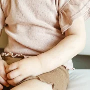 Kinder Volantshirt Pointelle Blush | Kurzarm | Handmade | SOFORTKAUF