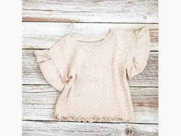 Kinder Volantshirt Pointelle Blush | Kurzarm | Handmade