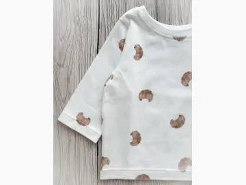 Handmade Baby Langarmshirt | Oversized | Croissant | Größe 62/68