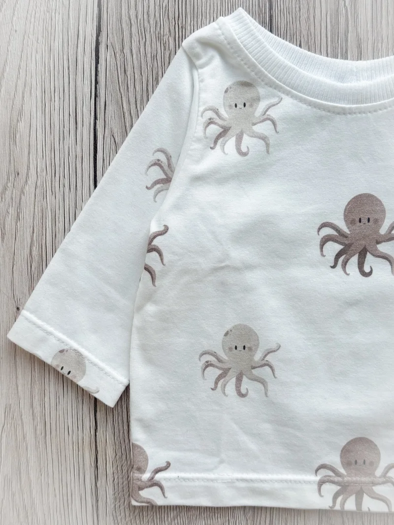 Handmade Baby Langarmshirt | Oversized | Oktopus | Größe 62/68