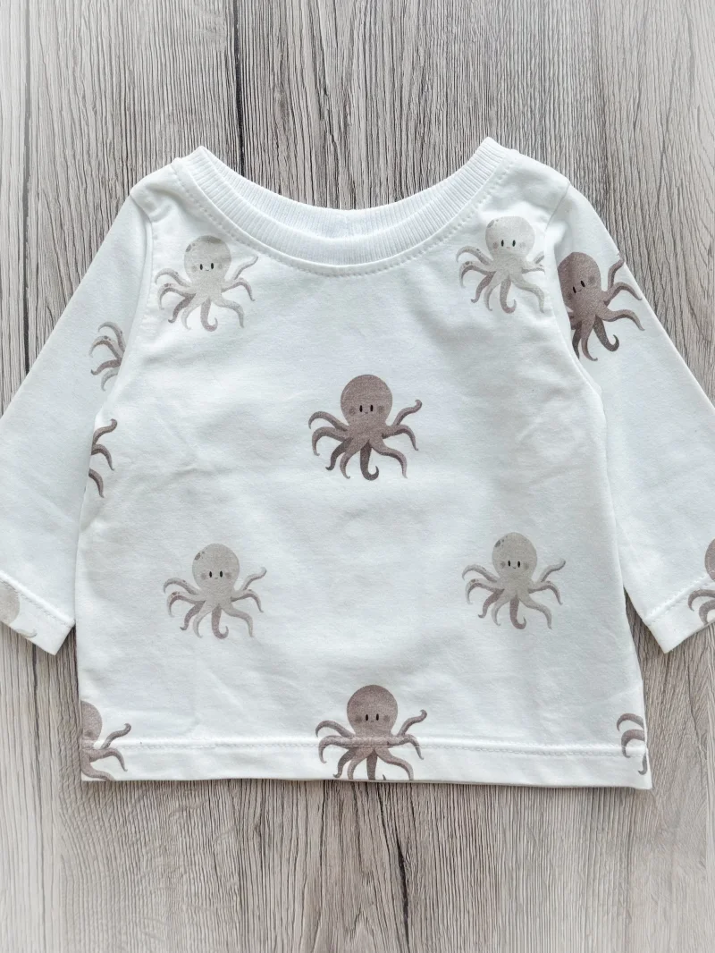 Handmade Baby Langarmshirt | Oversized | Oktopus | Größe 62/68