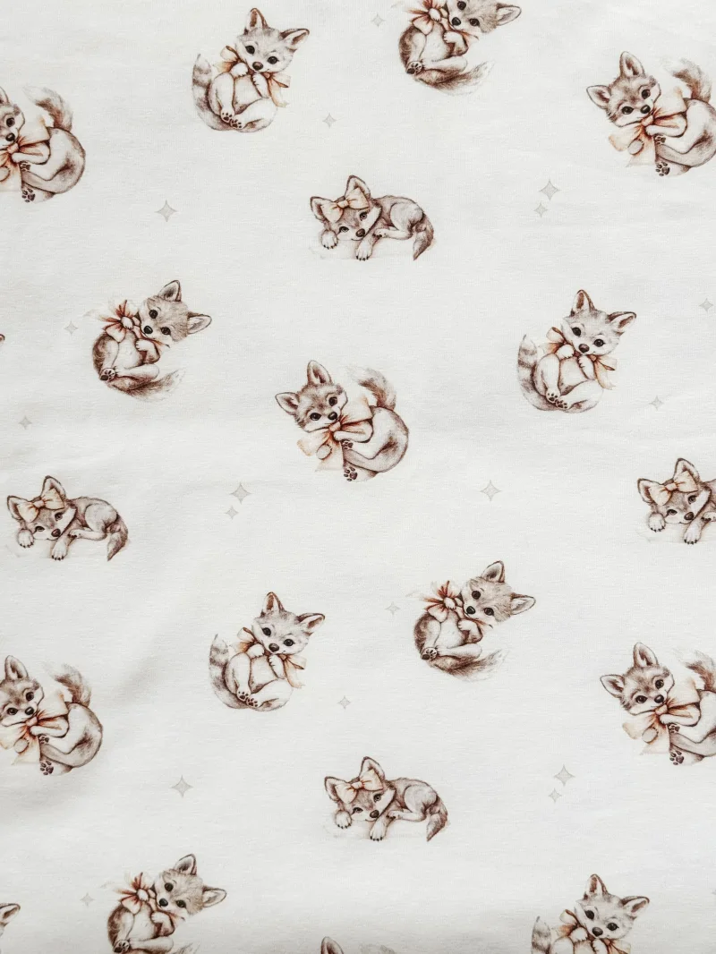 Jersey Wölfchen Creme | Meterware