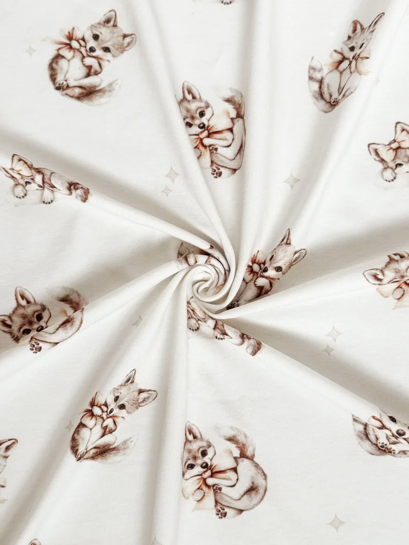 Jersey Wölfchen Creme | Meterware