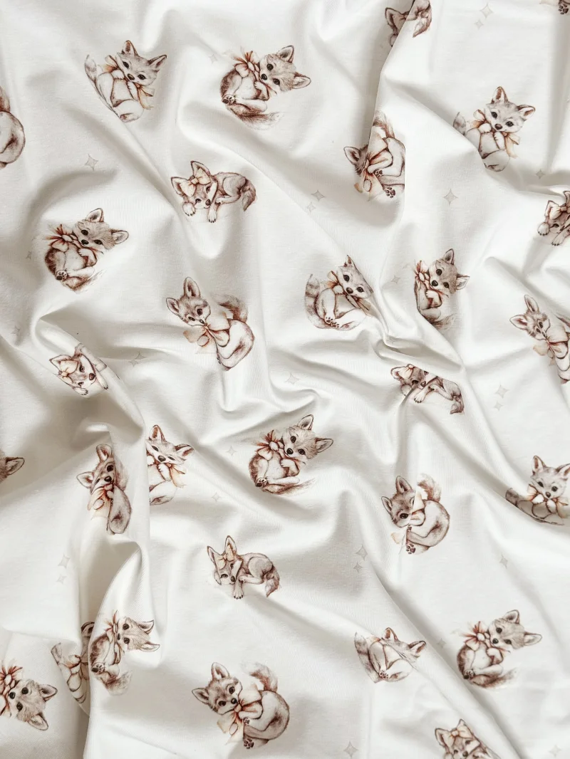 Jersey Wölfchen Creme | Meterware