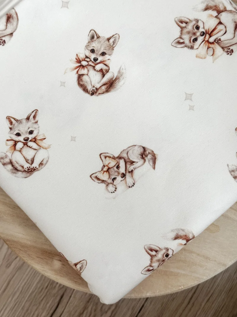 Jersey Wölfchen Creme | Meterware